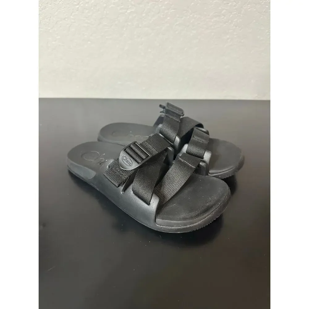 Chaco Chillos Slides Sandals Women 7 Black Neutral Hiking Outdoor Camping Comfy